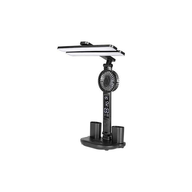 LED dimbare bureaulamp - CCT - Met ventilator en klok LED dimbare bureaulamp - CCT - Met ventilator en klok